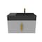Castello Usa Amazon 30-inch Gray Right Vanity Set with Black Top and Gold Handles CB-MC-30G-GLD-2056R-BL - alternate 6